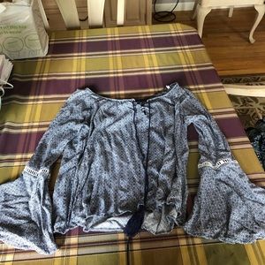 Off the shoulder long sleeve blouse